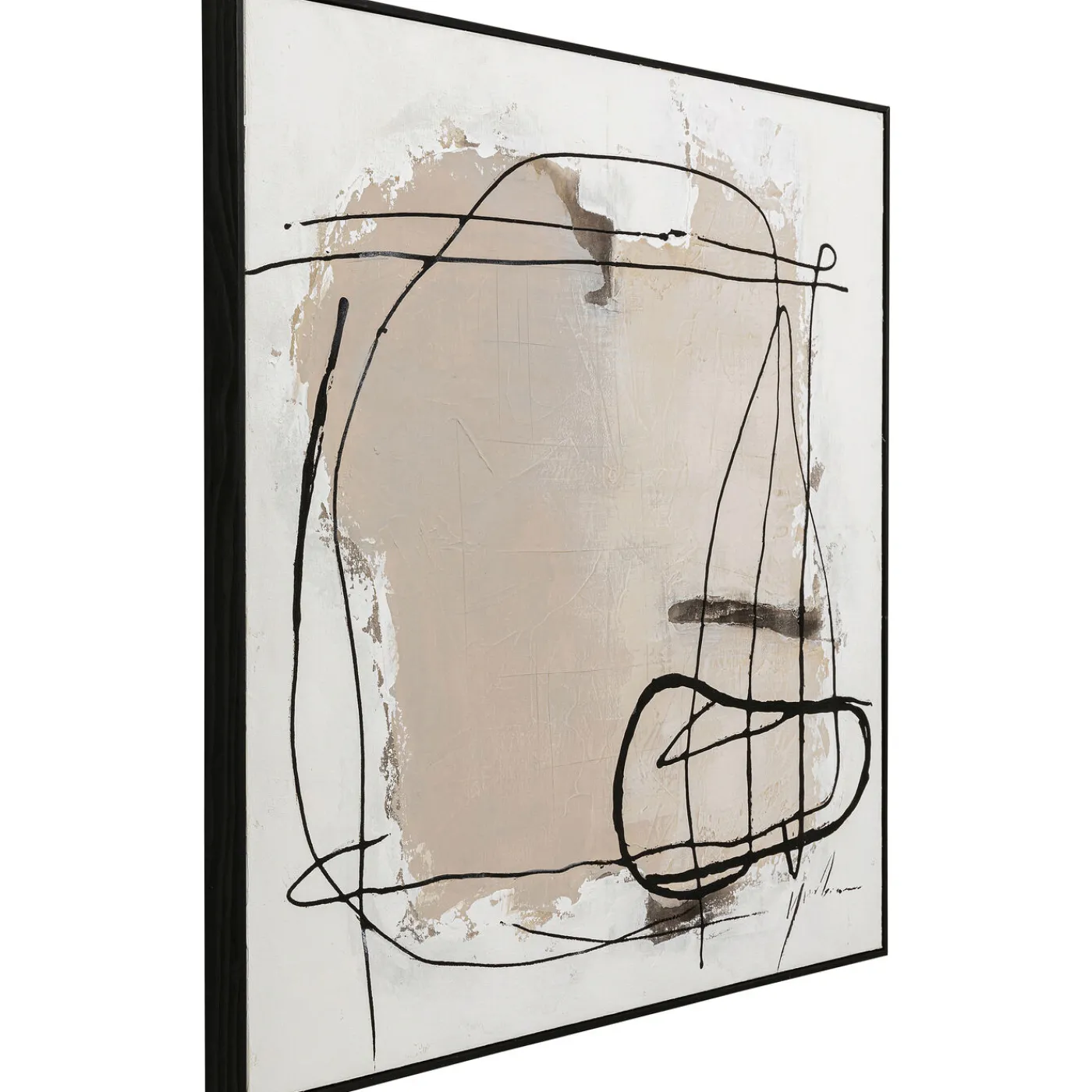 KARE Design Tableau Encadre Dust Gris 100X100Cm