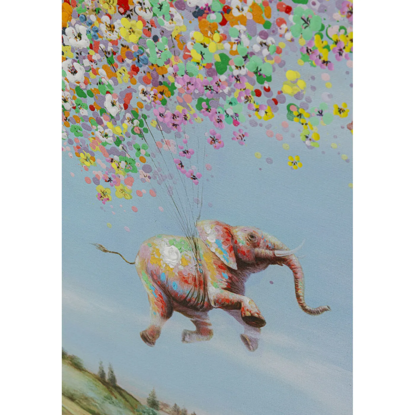 KARE Design Tableau Sur Toile Flying Elephant In Day 120X160Cm