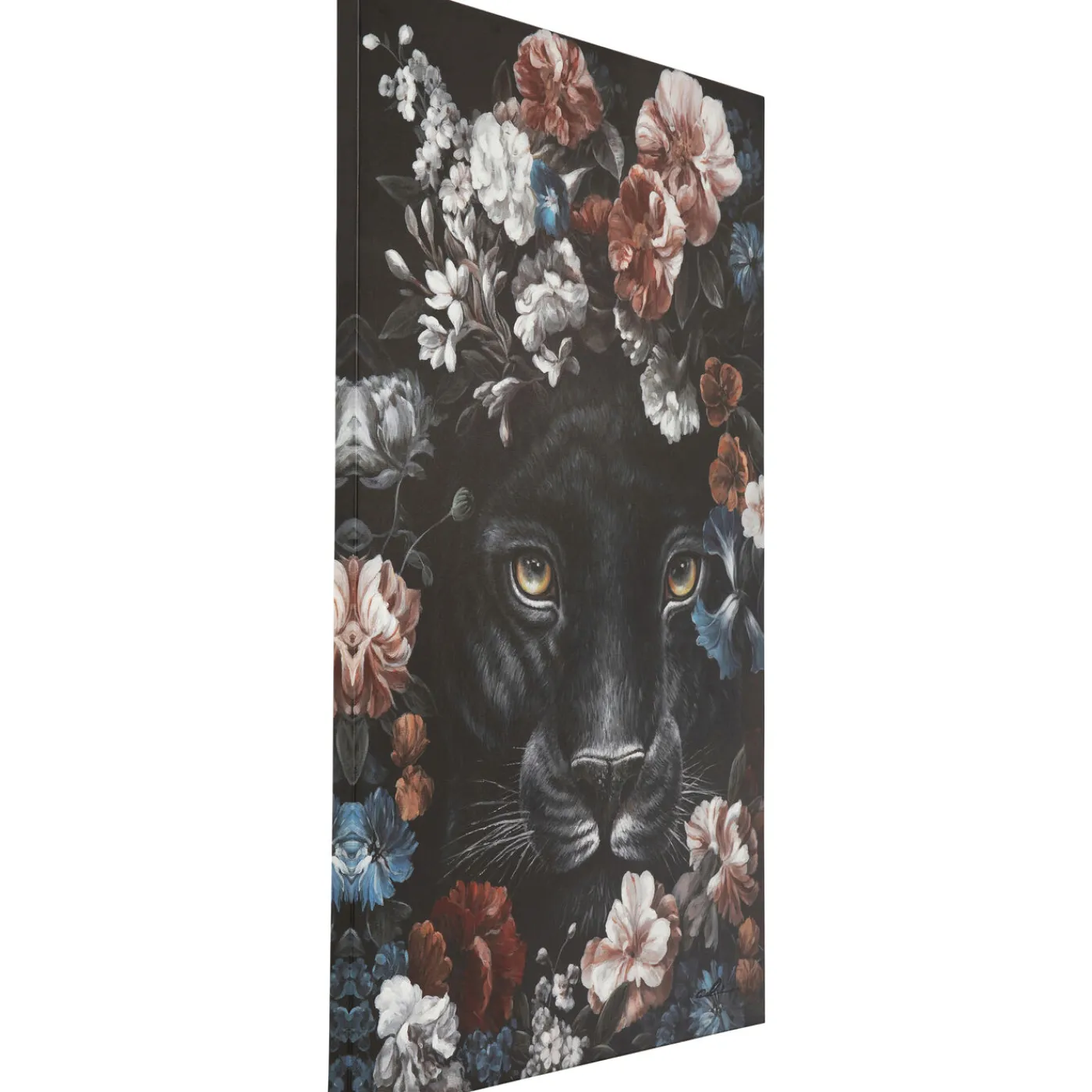 KARE Design Tableau Sur Toile Night Leo In Flower 90X140Cm