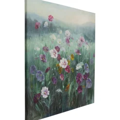 KARE Design Tableau Sur Toile Pastell Flowers 120X120Cm