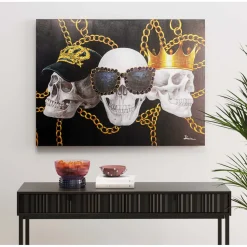 KARE Design Tableau Sur Toile Skull Gang 120X90Cm