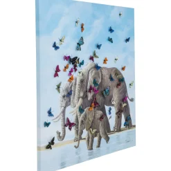 KARE Design Tableau Touched Elefants With Butterflies 120X120