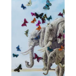 KARE Design Tableau Touched Elefants With Butterflies 120X120