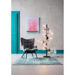 KARE Design Tableau Touched Flower Boat Bleu-Fuchsia 80X100Cm