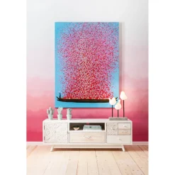 KARE Design Tableau Touched Flower Boat Bleu-Fuchsia 120X160Cm