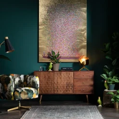 KARE Design Tableau Touched Flower Boat Dore-Fuchsia Pink 120X