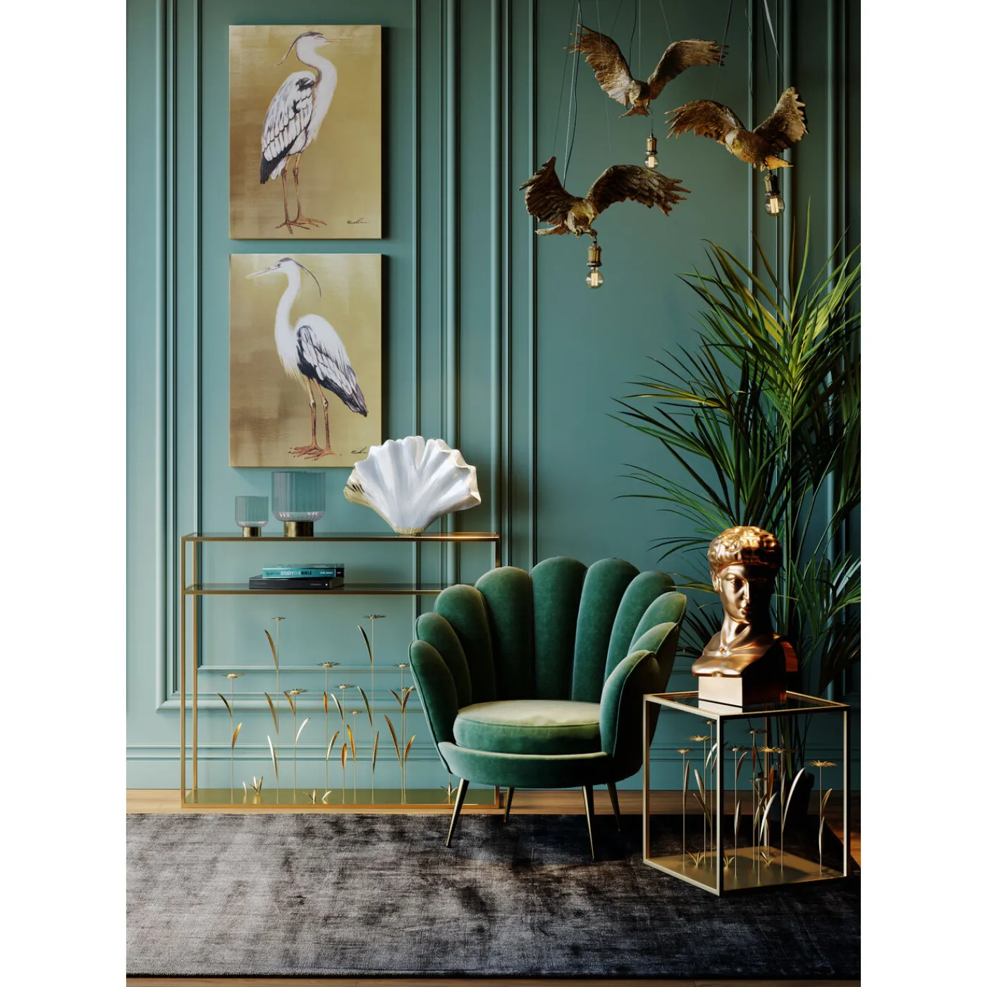 KARE Design Tableau Touched Heron Left 50X70Cm