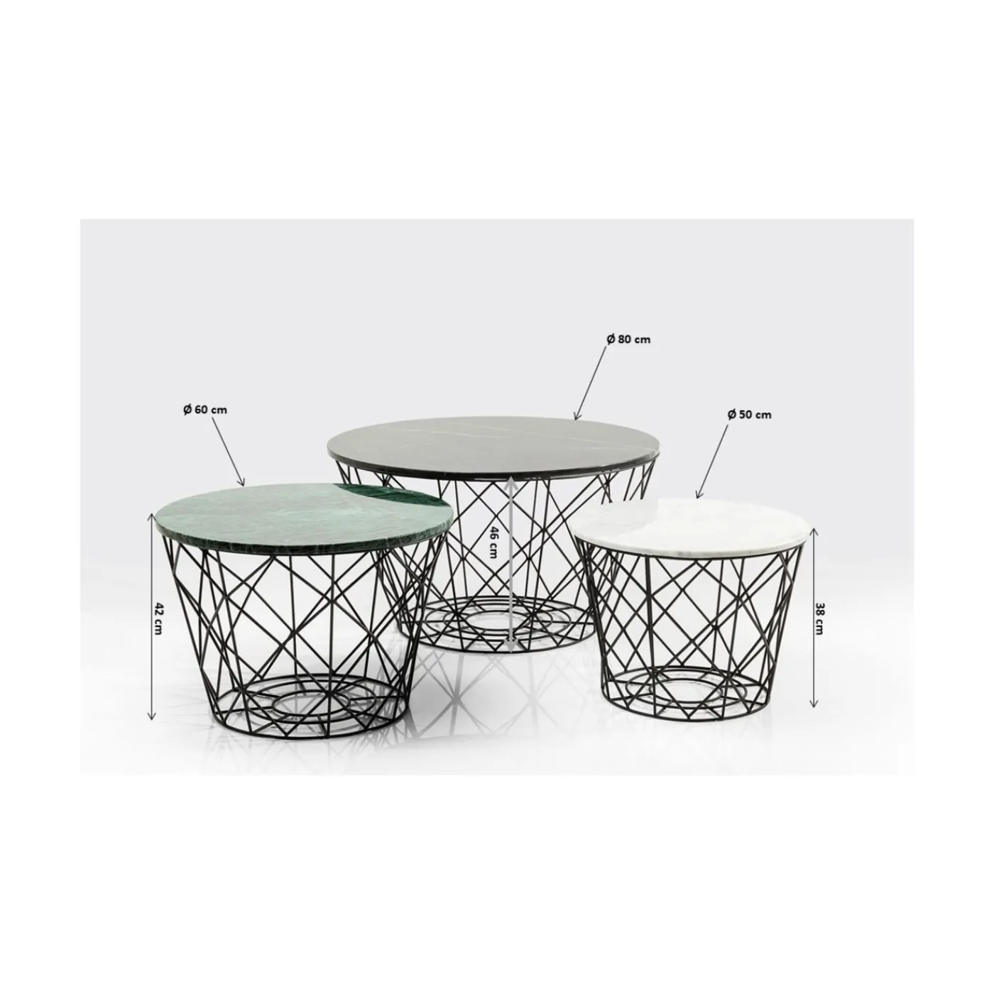 KARE Design Tables Basses East Coast Rond (Jeu De 3)