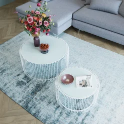 KARE Design Tables Basses Wire Blanches (Set De 2)