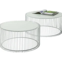 KARE Design Tables Basses Wire Blanches (Set De 2)