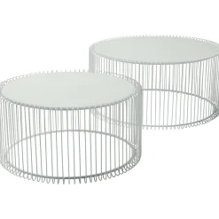 KARE Design Tables Basses Wire Blanches (Set De 2)