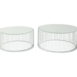 KARE Design Tables Basses Wire Blanches (Set De 2)