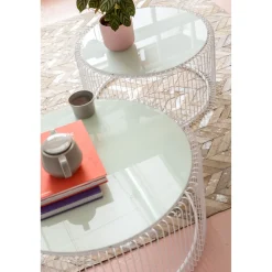 KARE Design Tables Basses Wire Blanches (Set De 2)