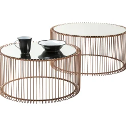 KARE Design Tables Basses Wire Cuivre (Set De 2)