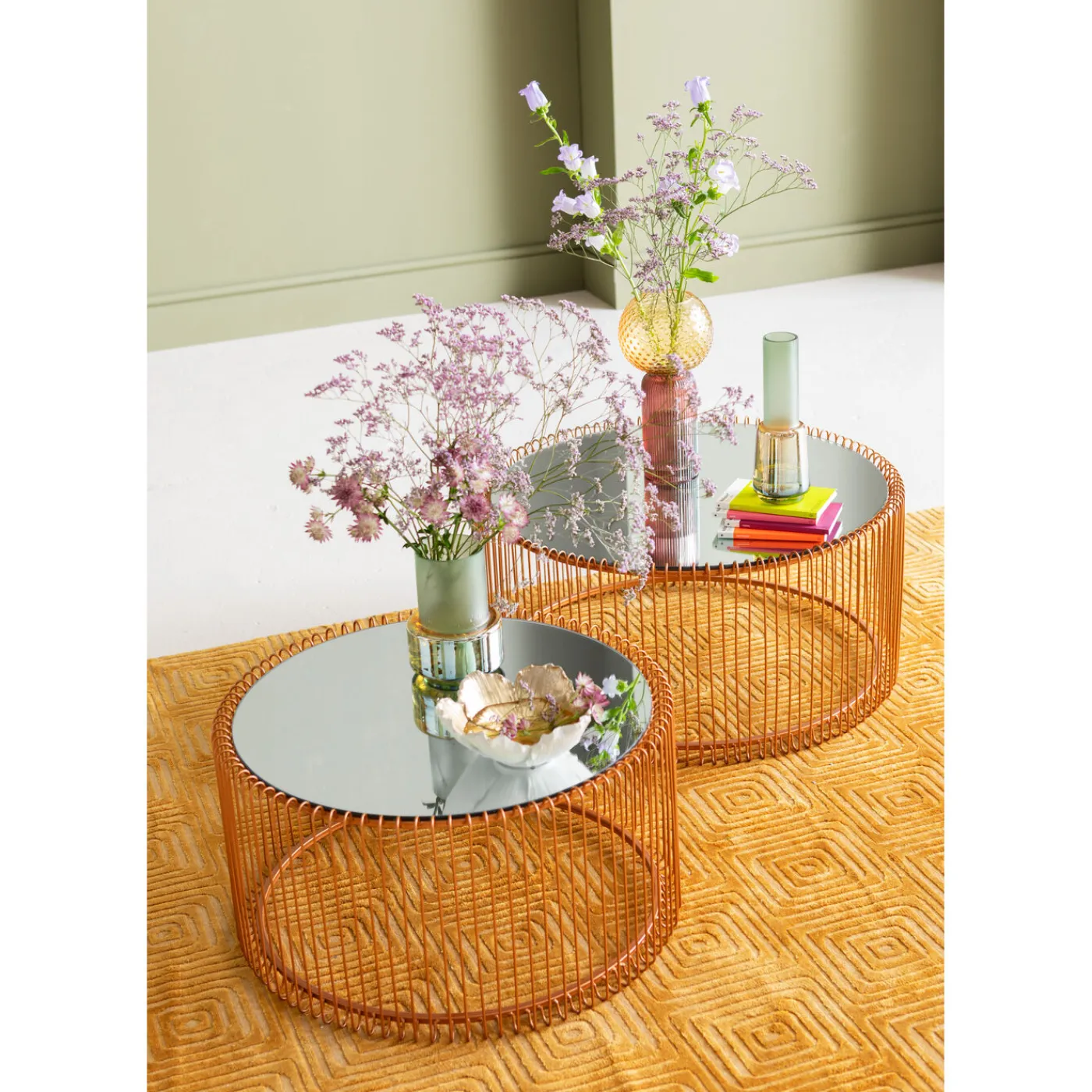 KARE Design Tables Basses Wire Cuivre (Set De 2)