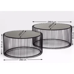 KARE Design Tables Basses Wire Noir (Set De 2)