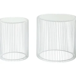 KARE Design Tables D Appoint Wire Blanc O44Cm (2/Set)
