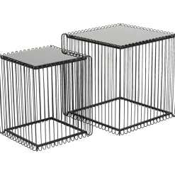 KARE Design Tables D Appoint Wire Carre Noir 45X45Cm (2/Set)