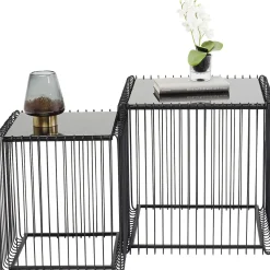 KARE Design Tables D Appoint Wire Carre Noir 45X45Cm (2/Set)