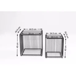 KARE Design Tables D Appoint Wire Carre Noir 45X45Cm (2/Set)