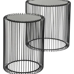 KARE Design Tables D Appoint Wire Noir (Set/2) O44Cm