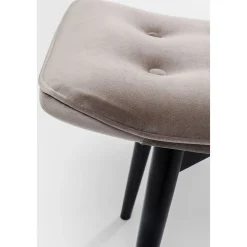 KARE Design Tabouret Black Vicky Velours Gris 46X59Cm