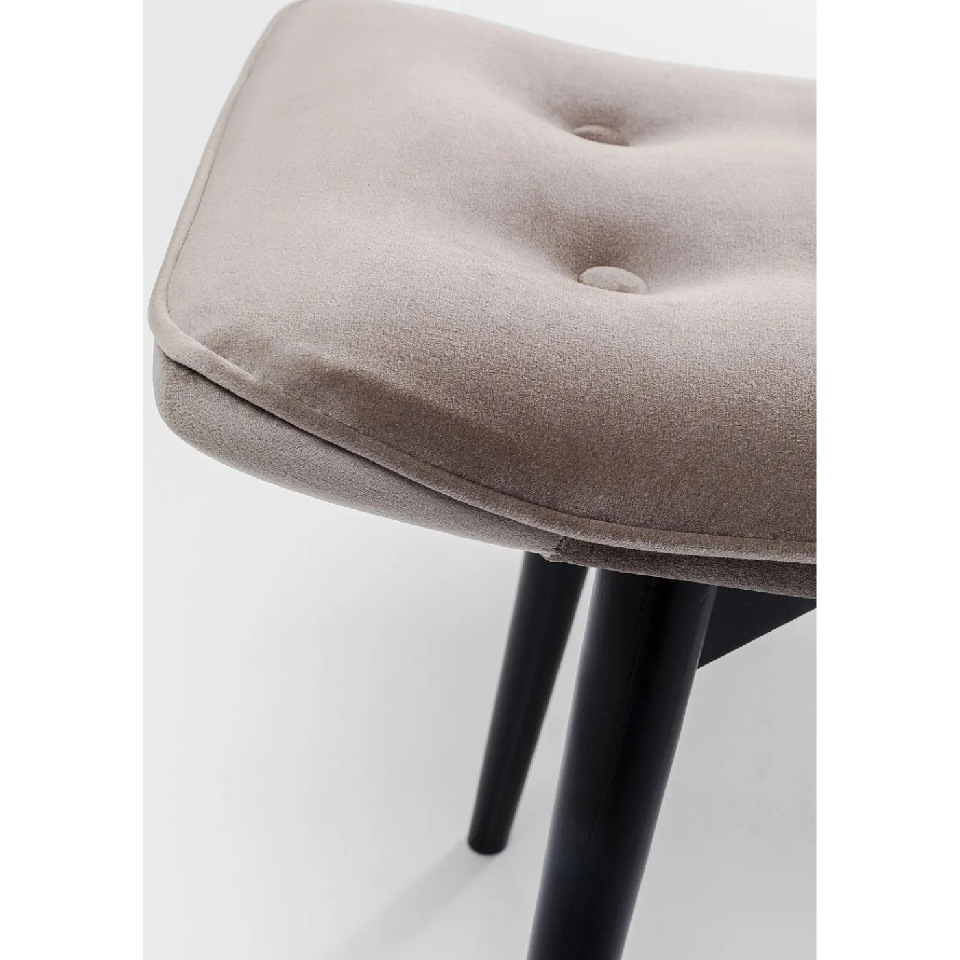 KARE Design Tabouret Black Vicky Velours Gris 46X59Cm