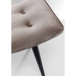 KARE Design Tabouret Black Vicky Velours Gris 46X59Cm