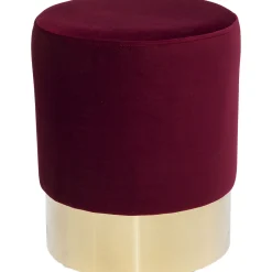 KARE Design Tabouret Cherry Bordeaux Laiton O35Cm
