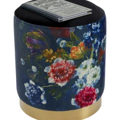 KARE Design Tabouret Cherry Flower Noir Laiton O32Cm