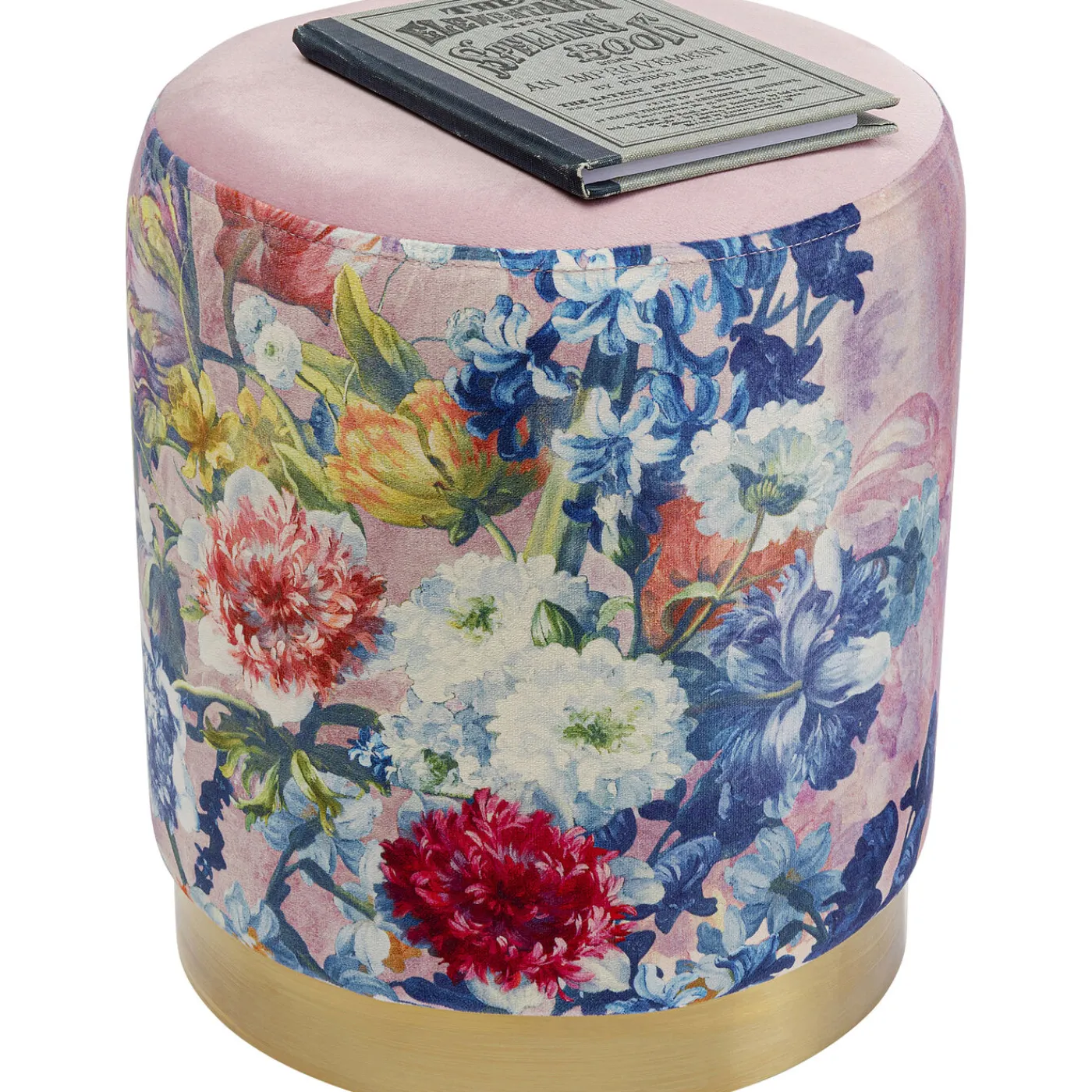 KARE Design Tabouret Cherry Flower Rose Laiton O32Cm