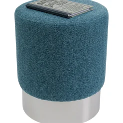 KARE Design Tabouret Cherry Lina Bleu Argente O35Cm