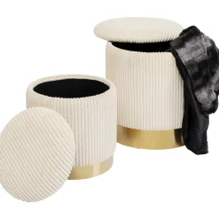 KARE Design Tabouret Cherry Storage Cord Creme (2/Set)