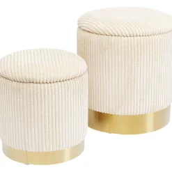 KARE Design Tabouret Cherry Storage Cord Creme (2/Set)