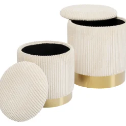 KARE Design Tabouret Cherry Storage Cord Creme (2/Set)