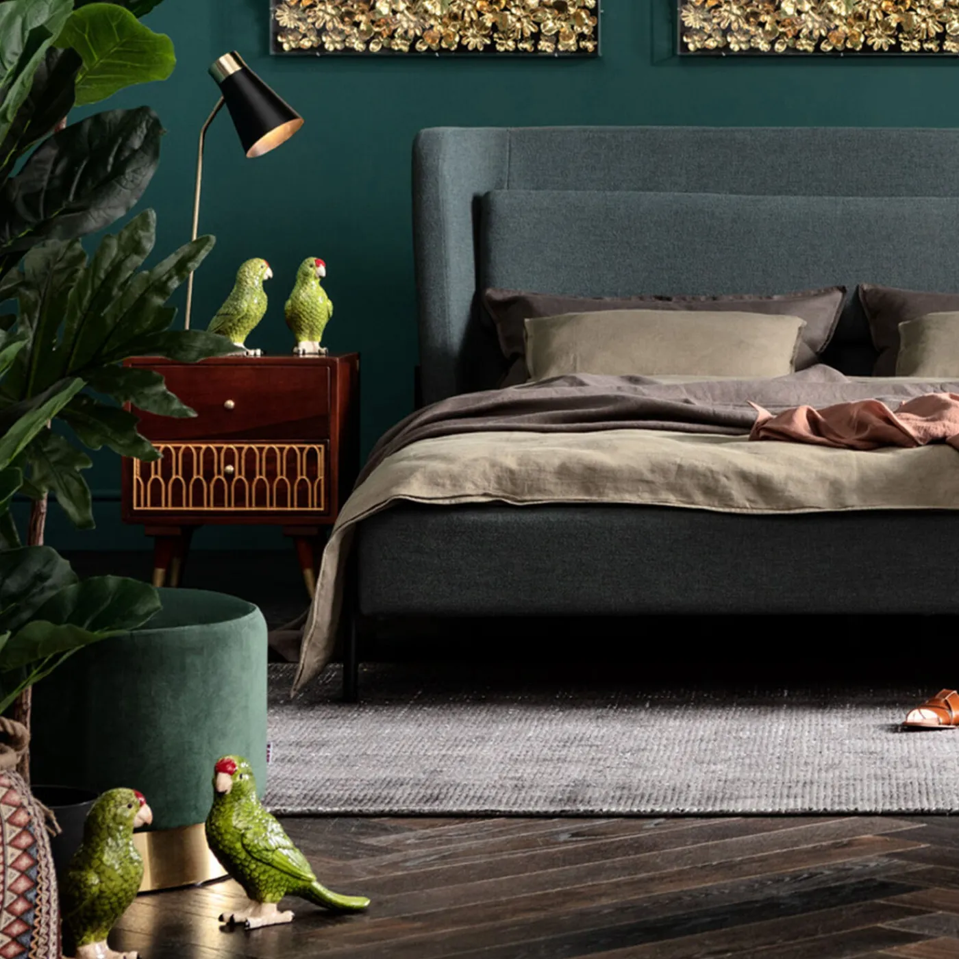 KARE Design Tabouret Cherry Vert Laiton O35Cm