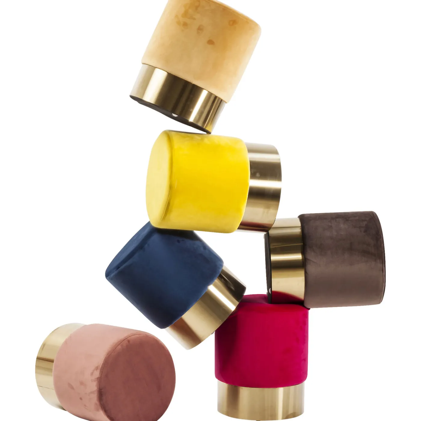 KARE Design Tabouret Cherry Vieux Rose Laiton O35Cm