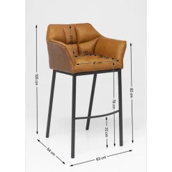 KARE Design Tabouret De Bar Thinktank Quattro Marron