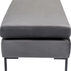 KARE Design Tabouret Gianni Velours Gris Noir