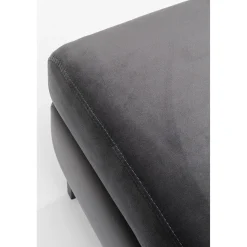 KARE Design Tabouret Gianni Velours Gris Noir