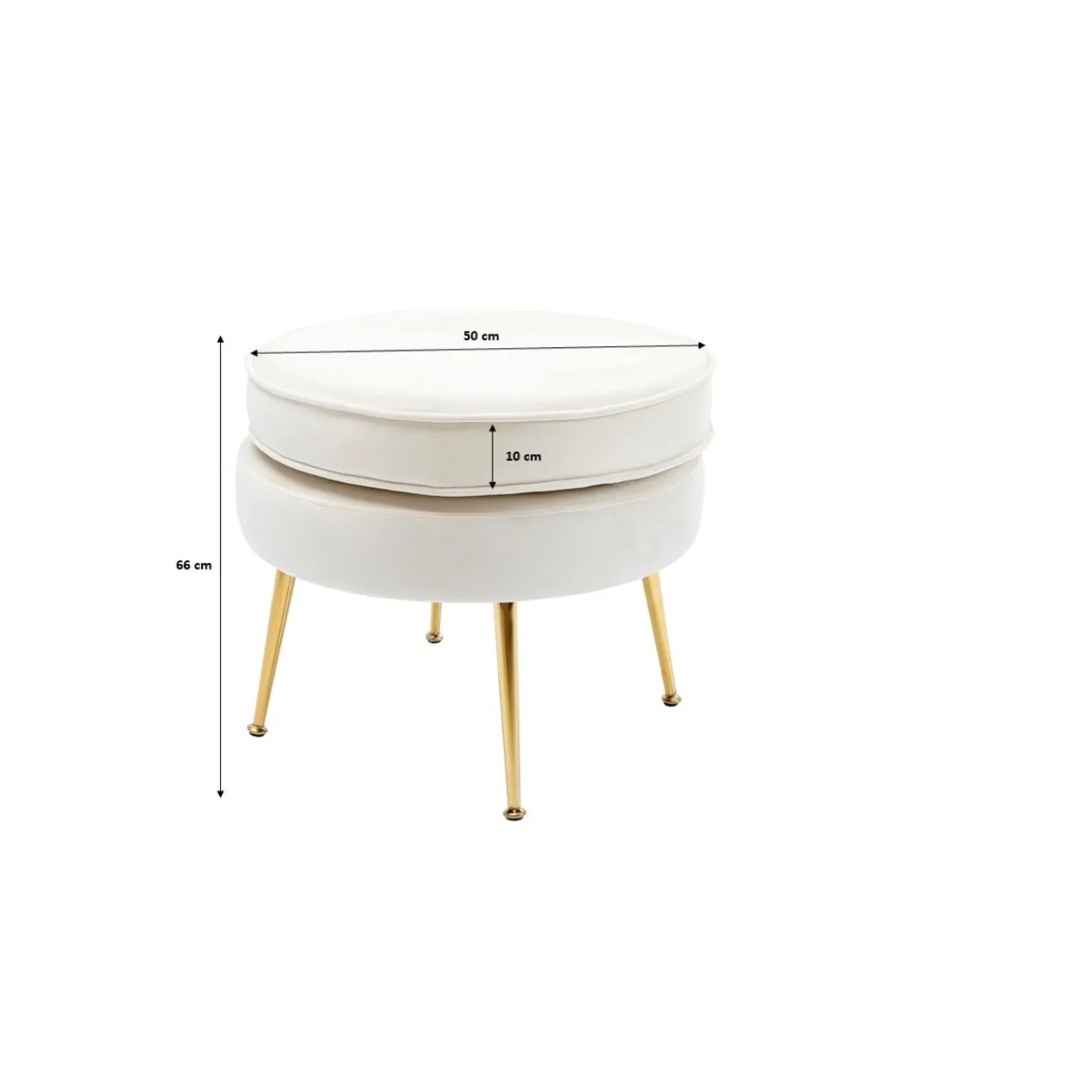 KARE Design Tabouret Water Lily Beige O50Cm