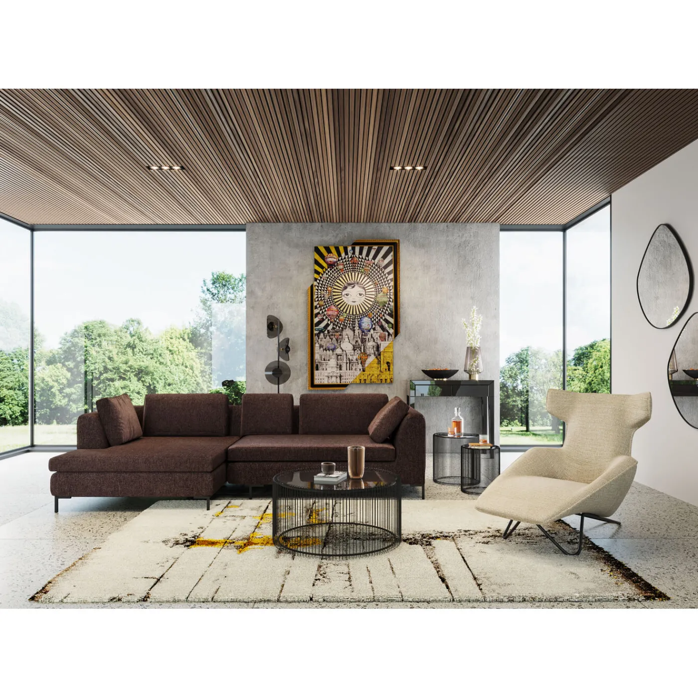 KARE Design Tapis Àbstract Gris Line 170X240Cm