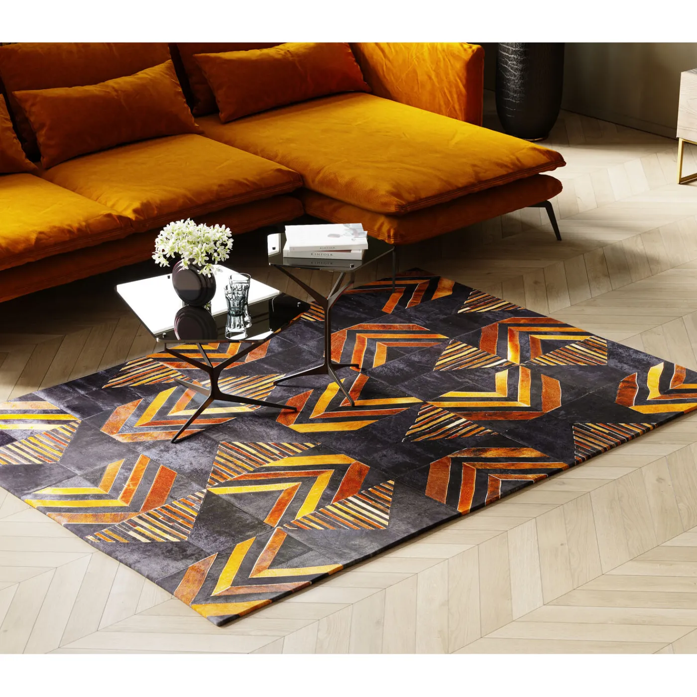 KARE Design Tapis En Cuir Puzzle 170X240Cm
