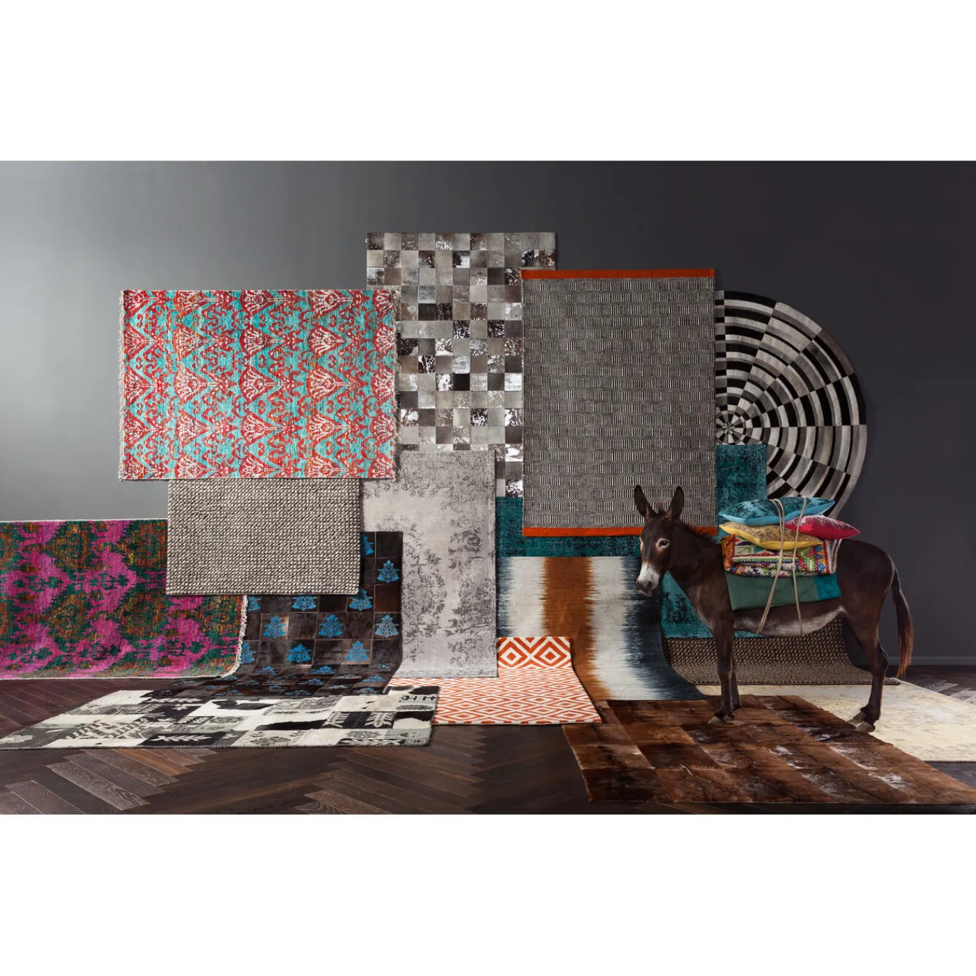 KARE Design Tapis Kelim Pop Gris 170X240Cm