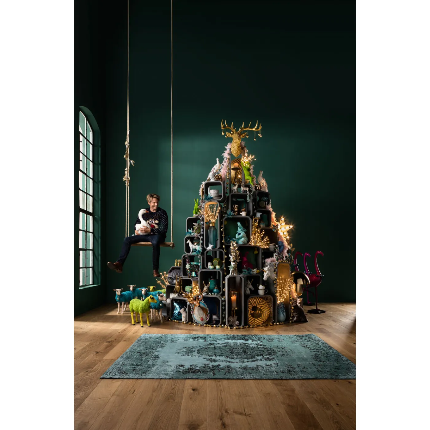 KARE Design Tapis Kelim Pop Turquoise 170X240Cm