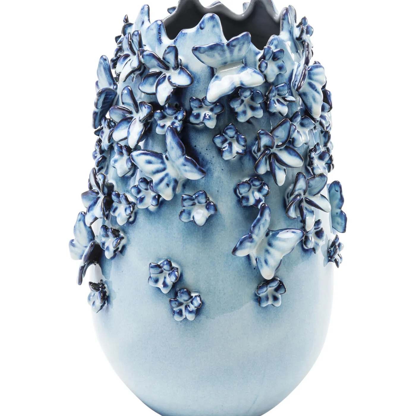 KARE Design Vase Butterflies Bleu Clair 35Cm