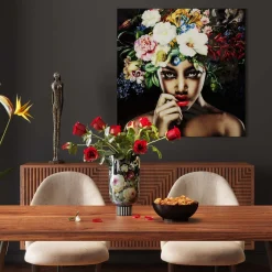 KARE Design Vase Décoratif Rose Magic Noir 27Cm