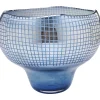 KARE Design Vase Grid Luster Bleu 28Cm