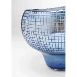 KARE Design Vase Grid Luster Bleu 28Cm