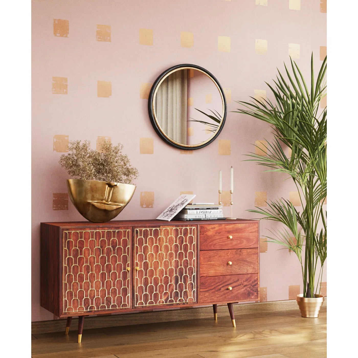 KARE Design Vase Half Face Dore 46Cm